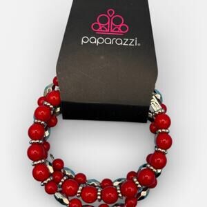 Paparazzi Vibrant Red Layered Beaded Bracelet